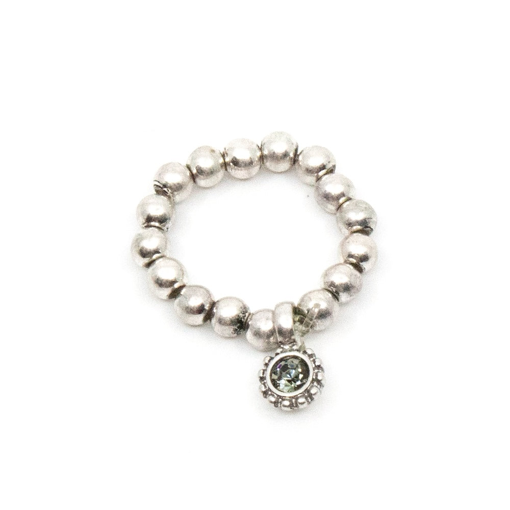 Crystal Silver Elastic Ring