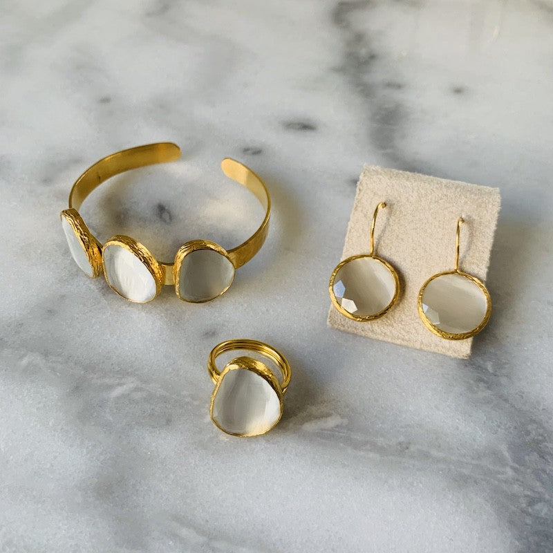 Jota Armband Guld Vit/Guld