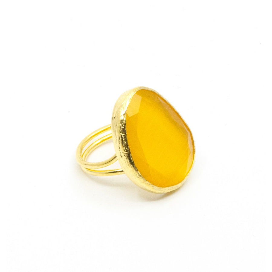 Omikron Big Ring Yellow Gul/Guld