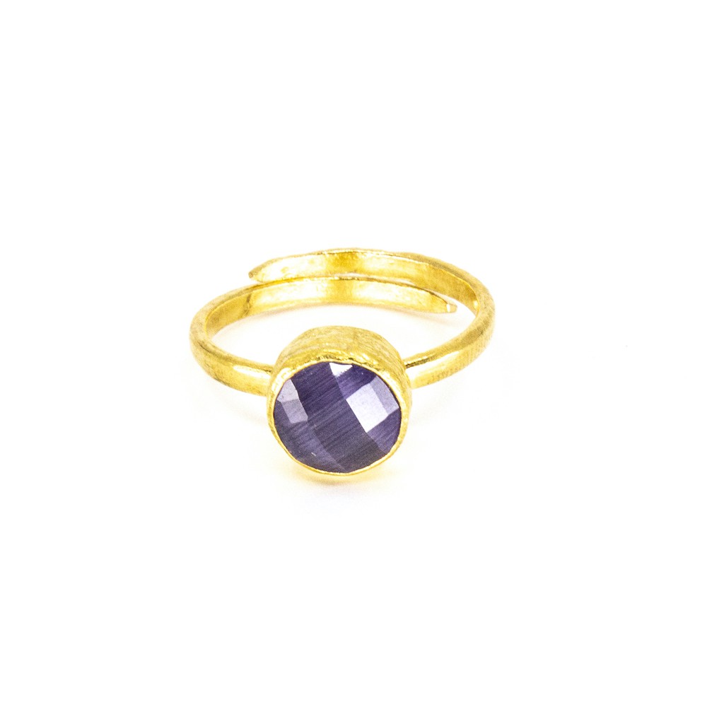 Tau Ring blå Guld