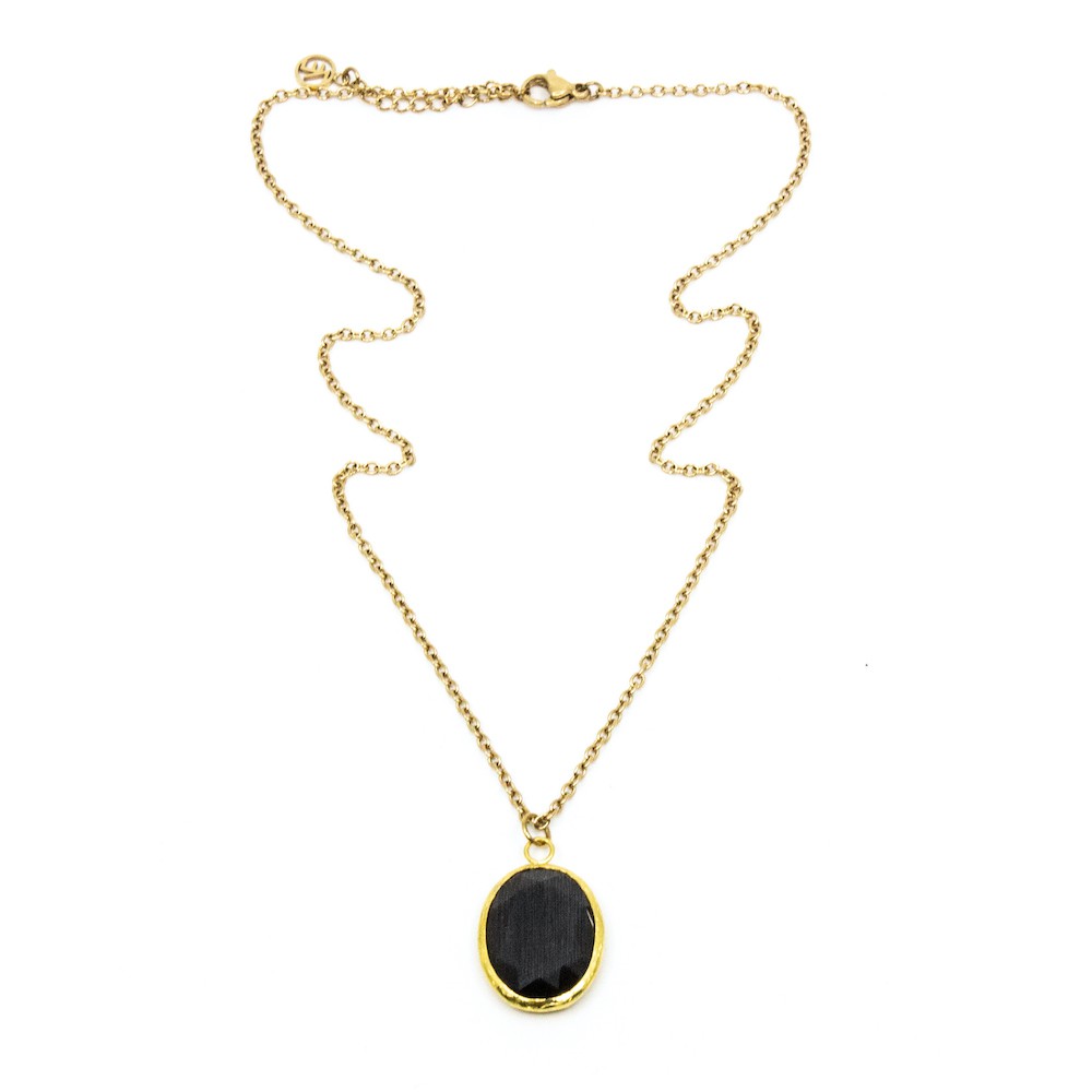 Theá Halsband Svart Guld