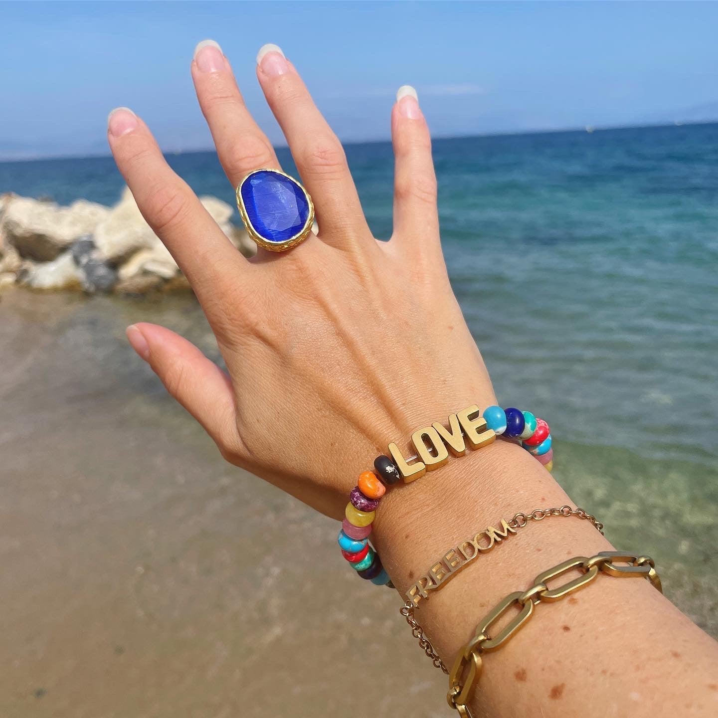 Omikron Big Ring Blå Blå