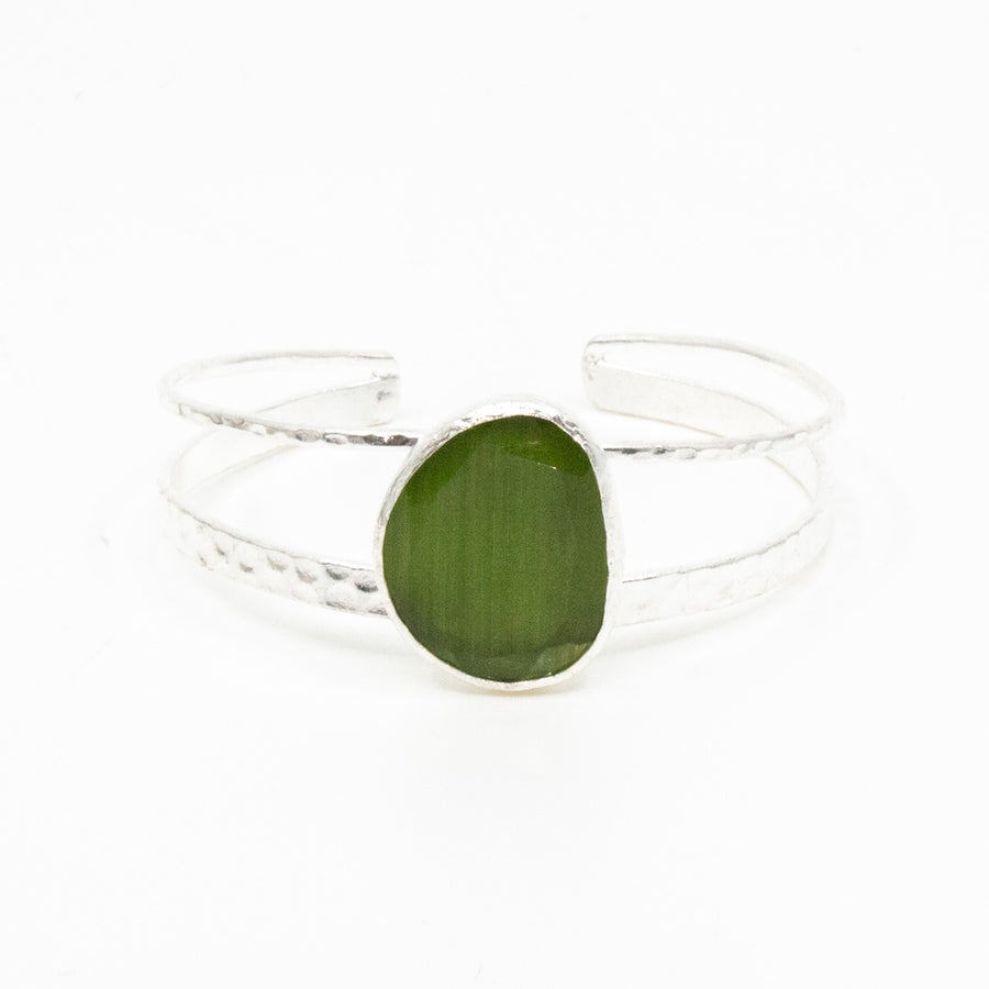 Omikron Big Armband Silver Grön