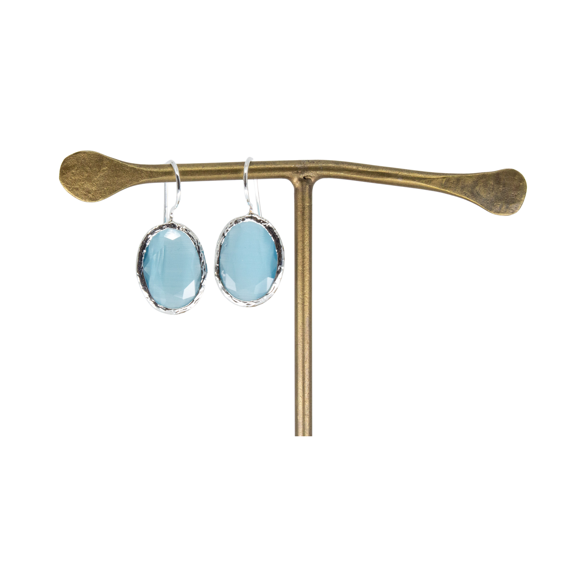 Thea Örhänge Silver Ljusblå