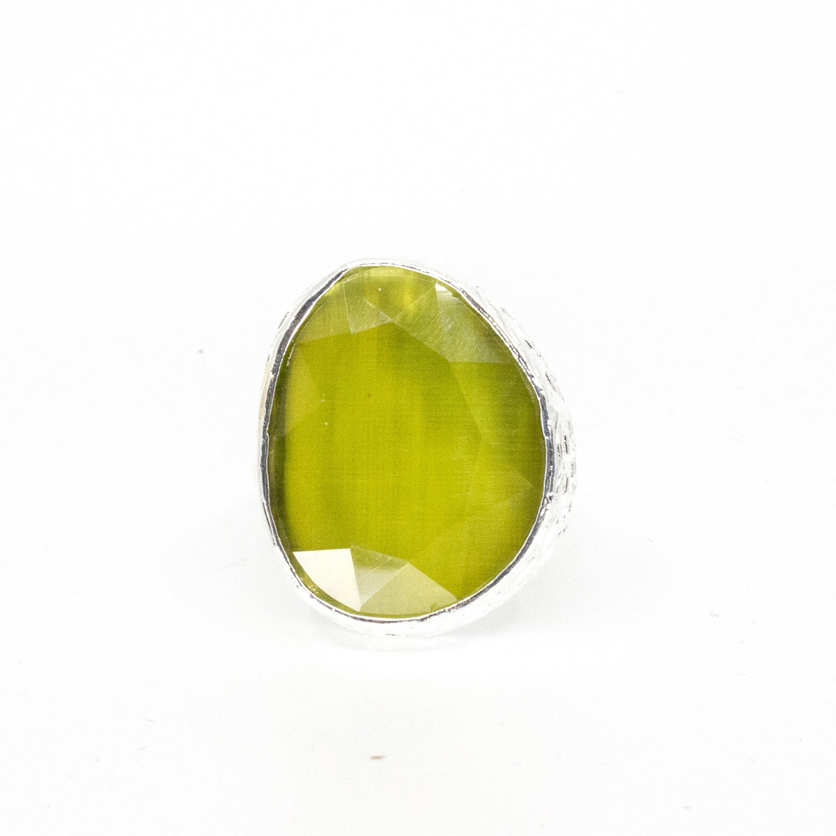 Omikron Big Ring Mörkgrön Silver