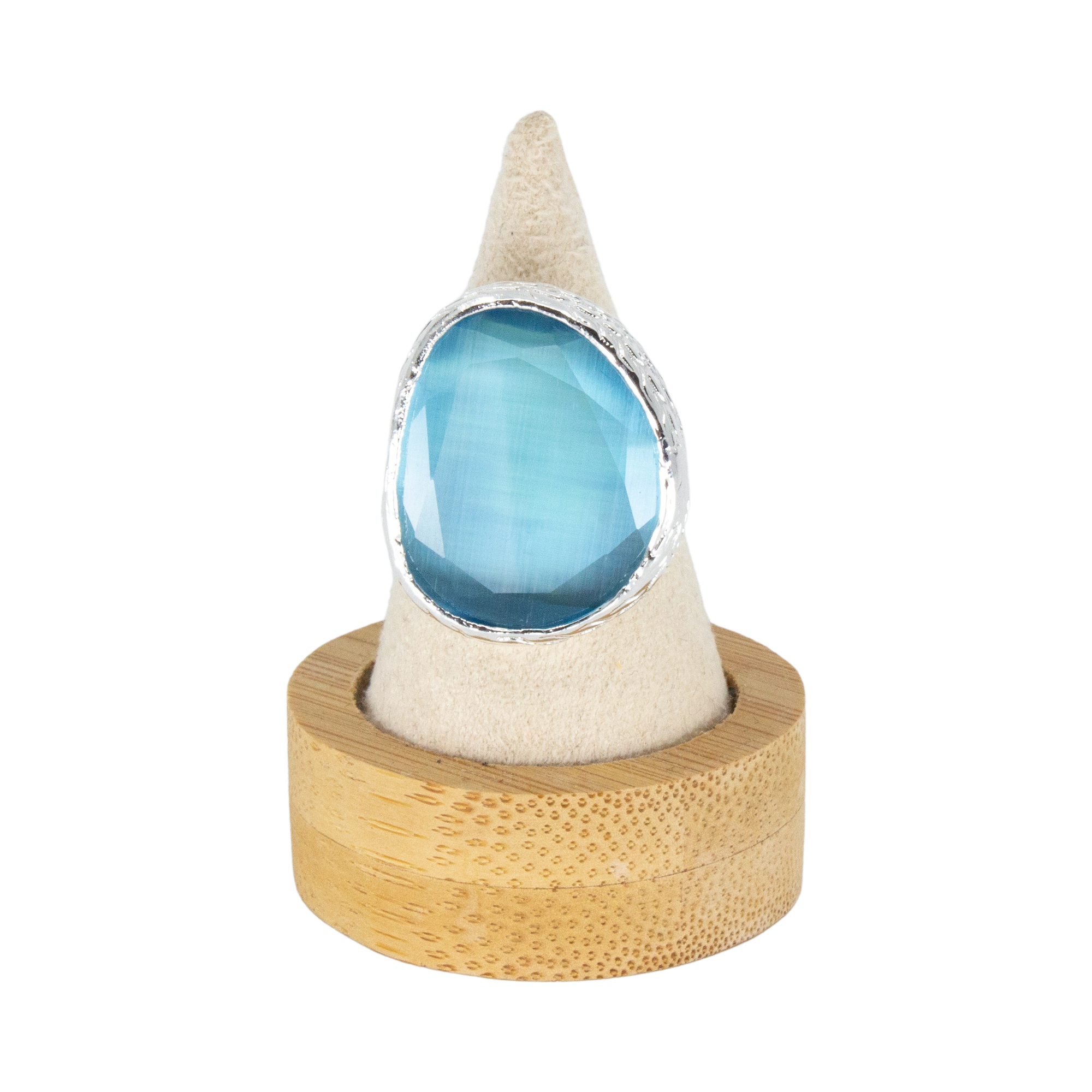 Omikron Big Ring Ljusblå Silver