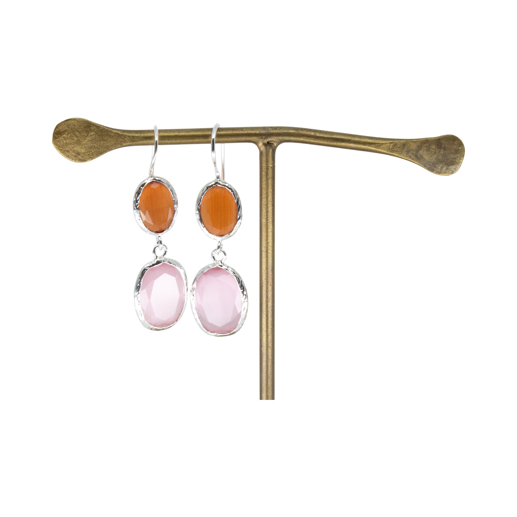 Double Thea Örhängen Silver Orange