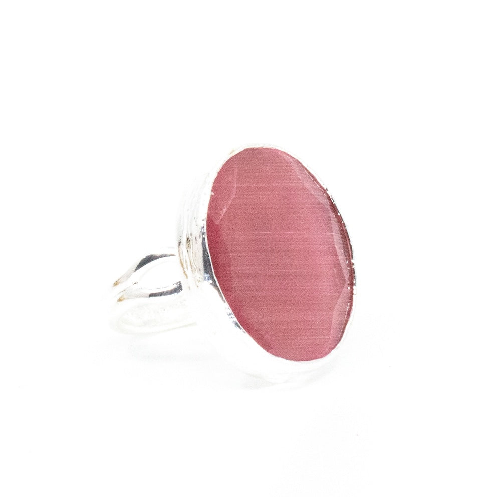 Thea Big Ring Silver Rosa