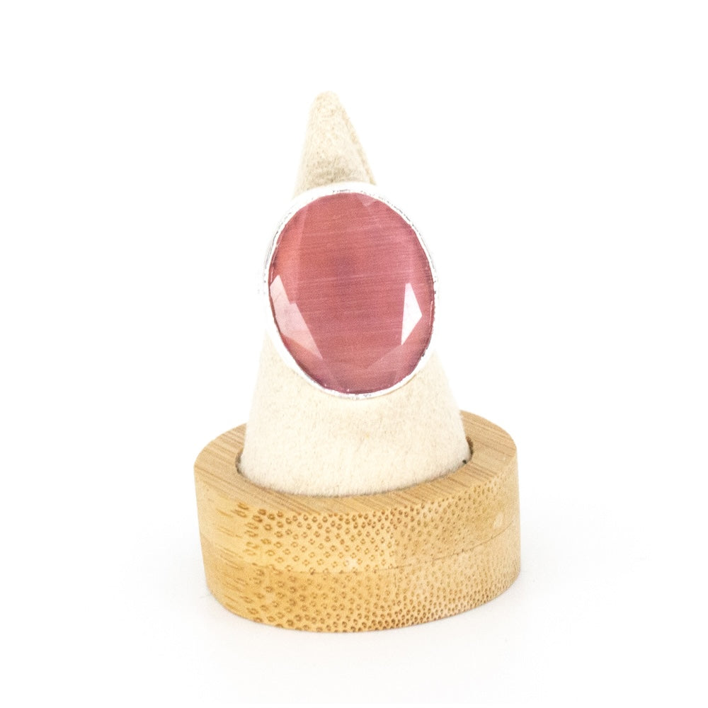 Thea Big Ring Silver Rosa