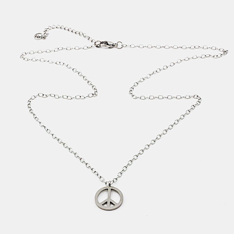 Small Peace Halsband Stål Silver