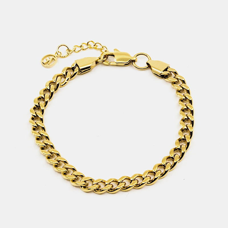 Flat Chain Armband Guld Guld