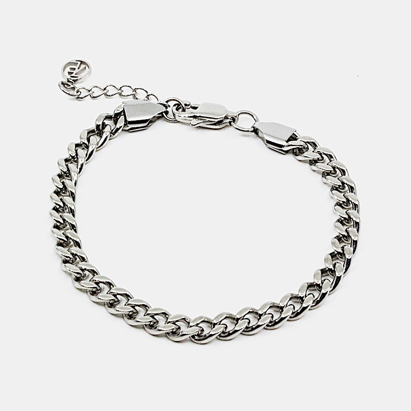 Flat Chain Armband Stål Silver