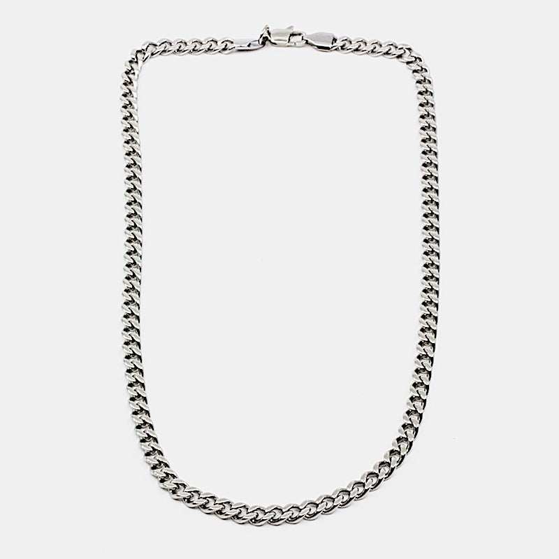 Flat Chain Halsband 42cm Stål Silver