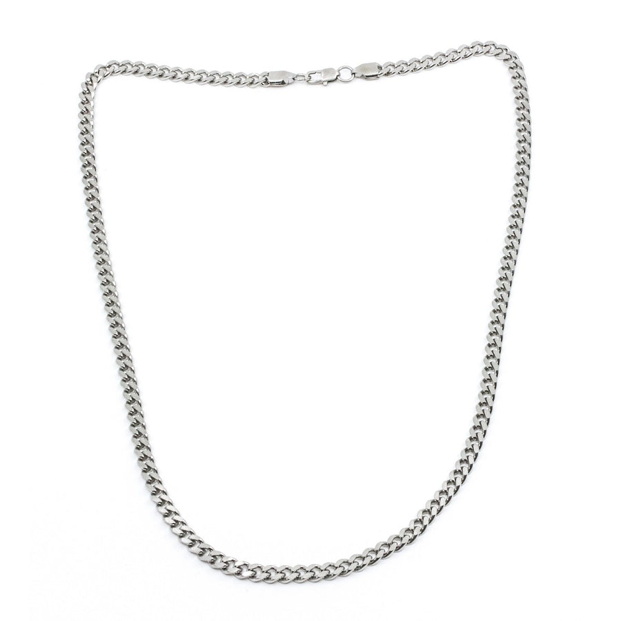 Brushed Flat Chain Halsband 55cm Silver Silver