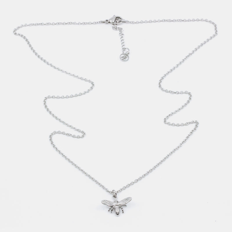 Bee Halsband 60cm Silver Silver