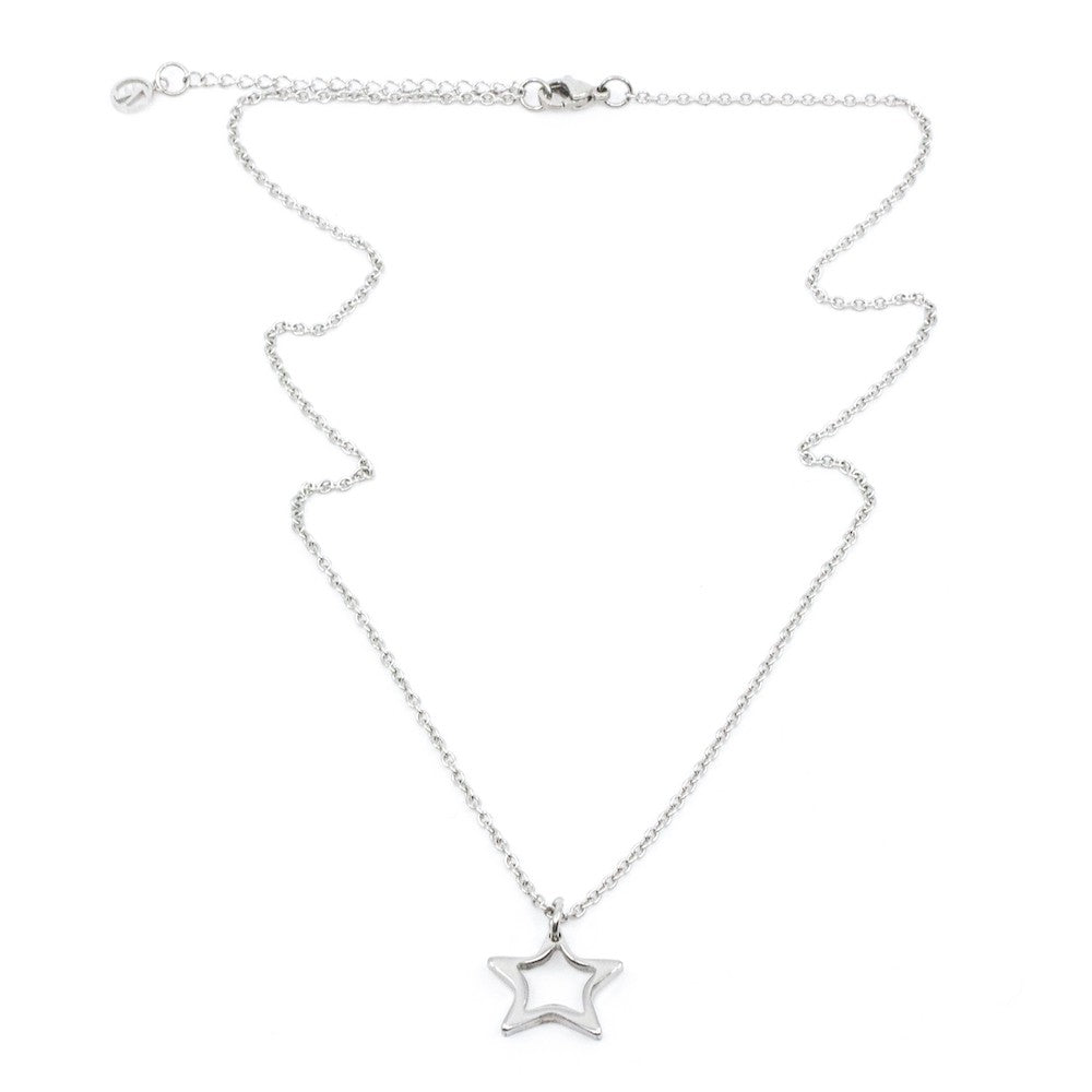 Hollow Star Halsband 42cm Silver Silver