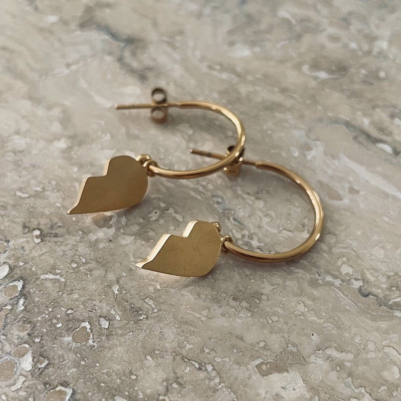 Without You I'm Half Örhänge Guld Guld