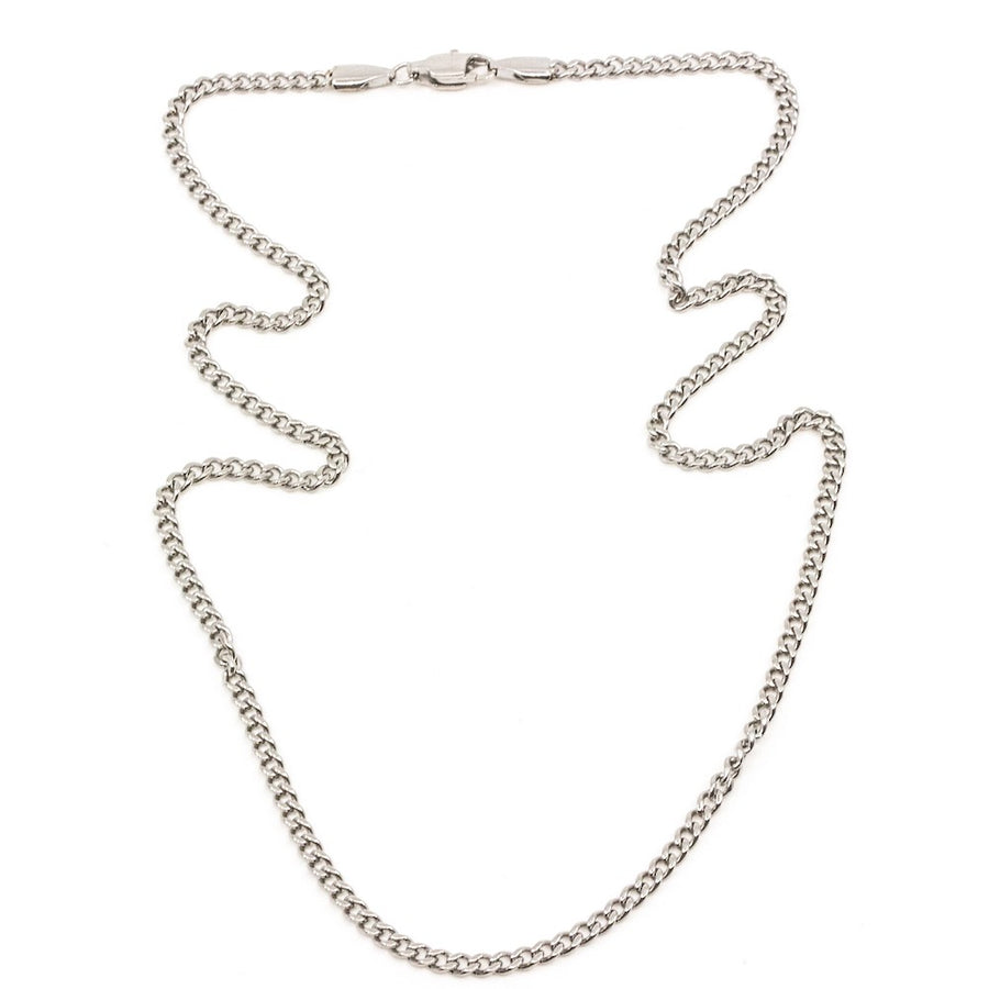 Mini Flat Chain Halsband 45cm Silver Silver