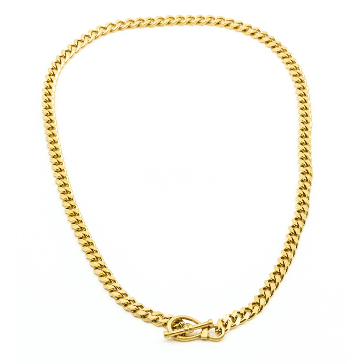 Big Flat Chain Halsband Guld Guld