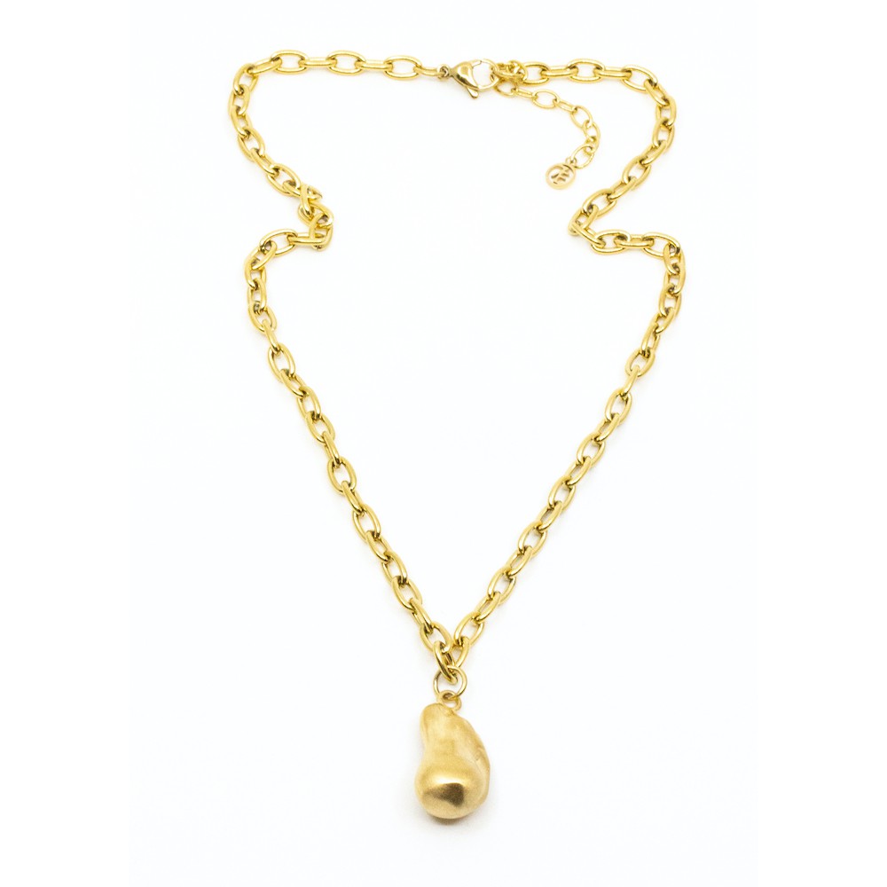 Chunky Pearl 45cm Halsband Guld Guld