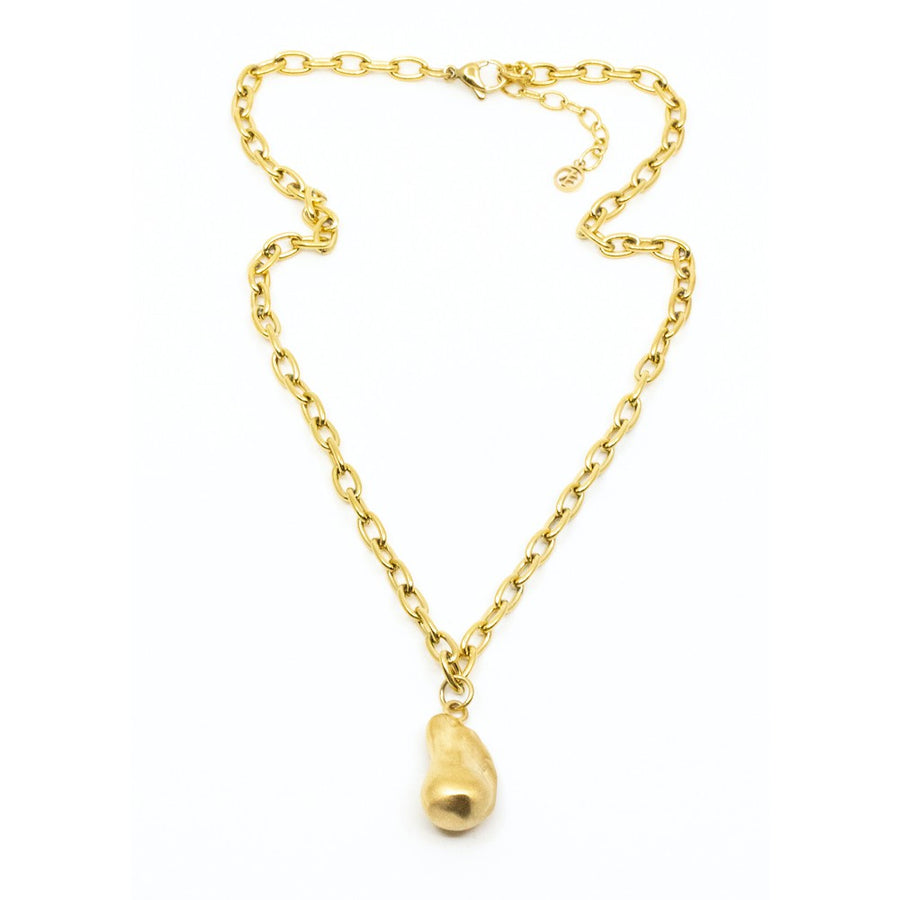 Chunky Pearl 45cm Halsband Guld Guld