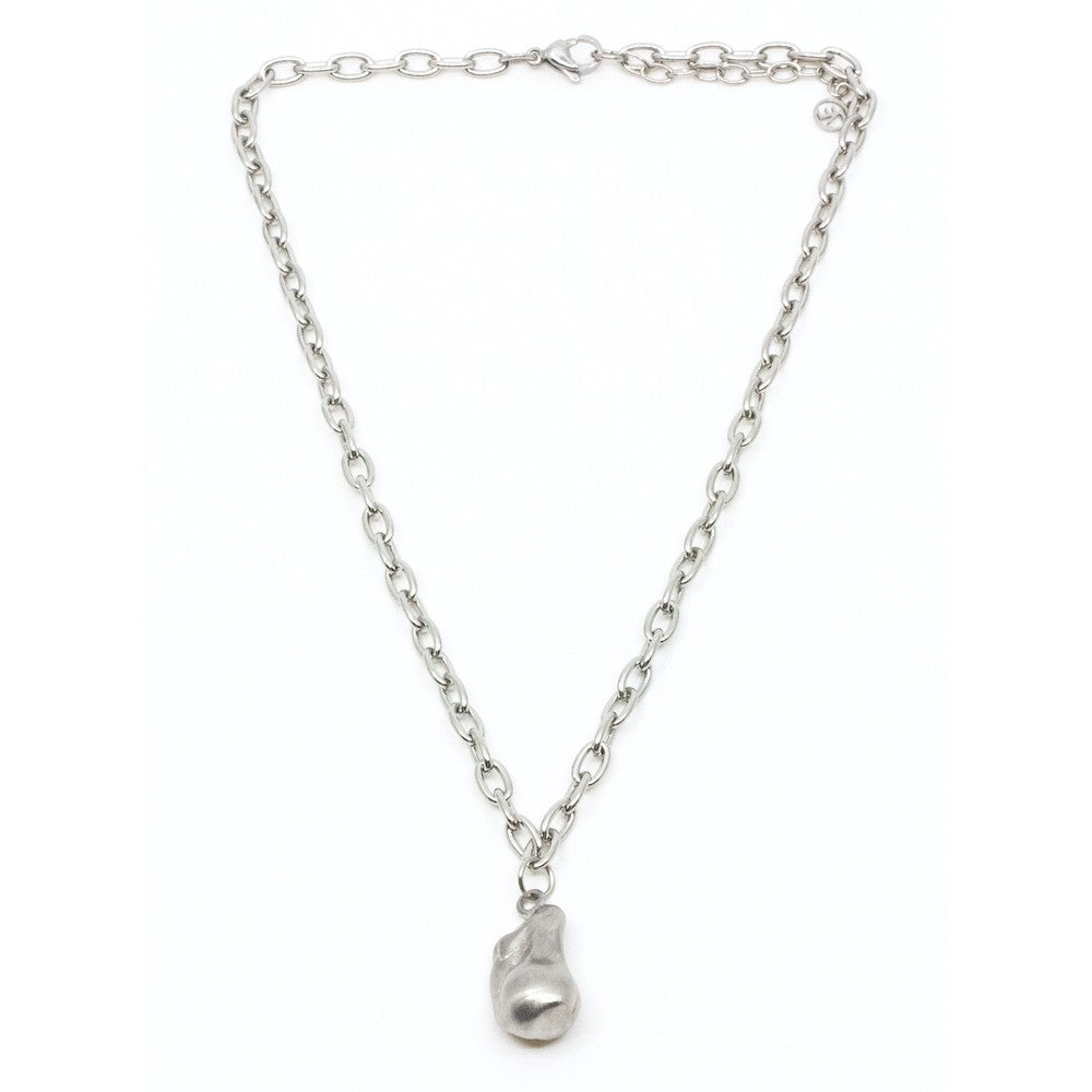 Chunky Pearl 45cm Halsband Silver Silver