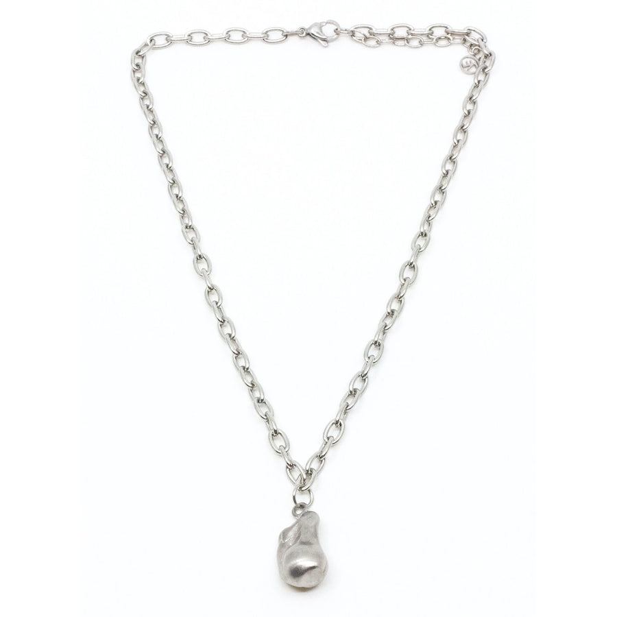 Chunky Pearl 45cm Halsband Silver Silver