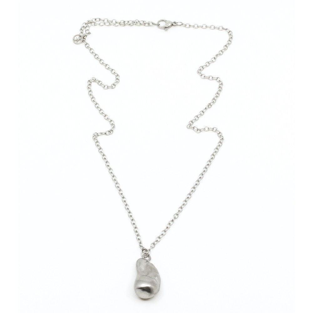 Chunky Pearl 50cm Halsband Silver Silver
