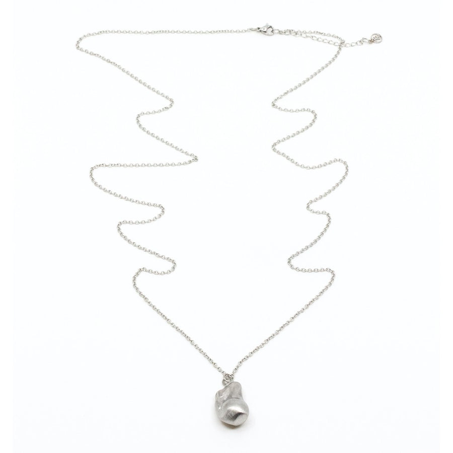 Chunky Pearl 90cm Halsband Silver Silver