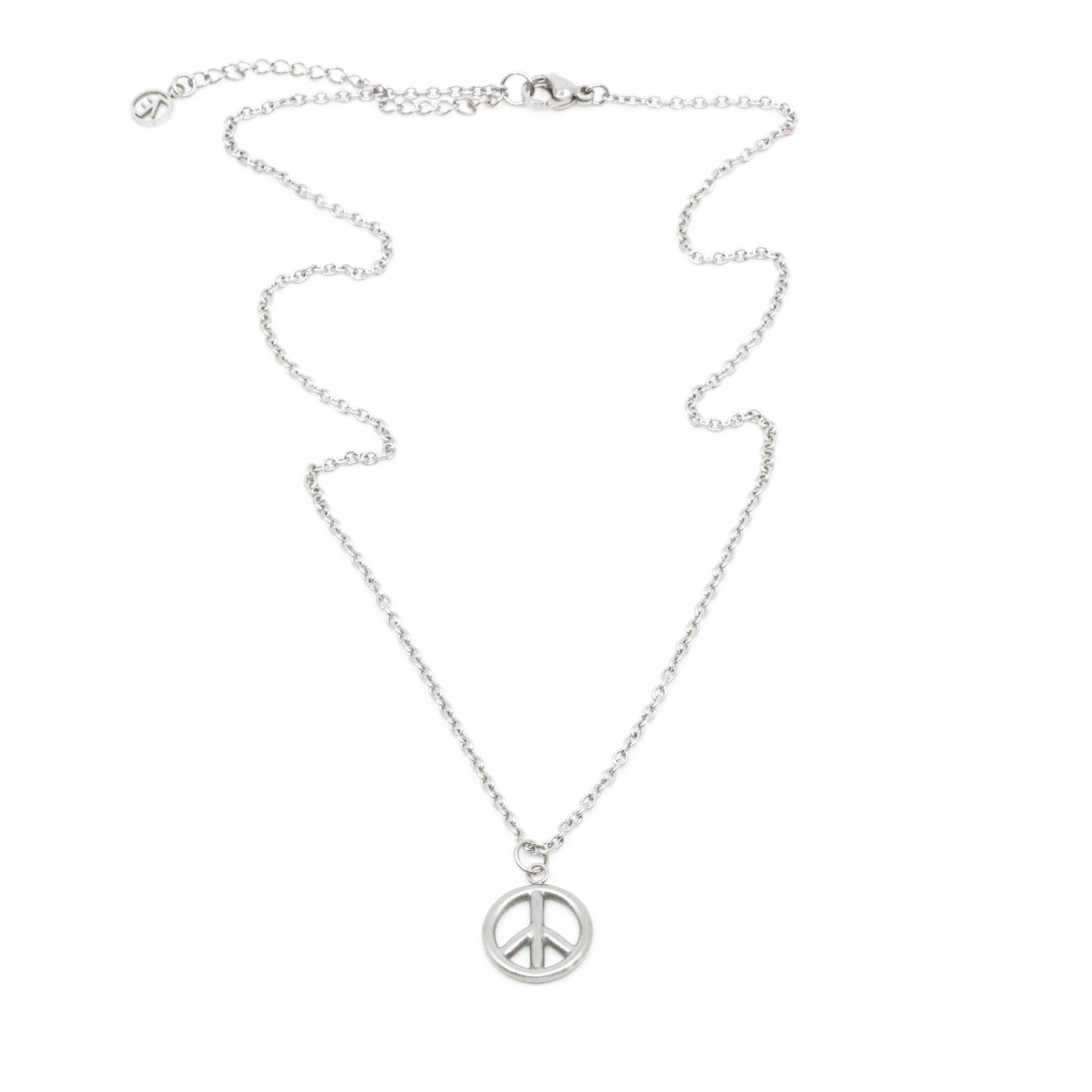 Mini Peace Halsband 45cm Silver Silver