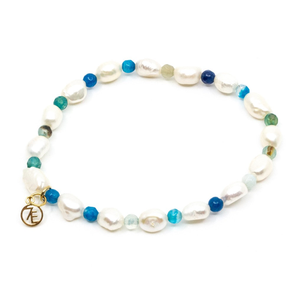Pearl Beads Armband Blå Blå