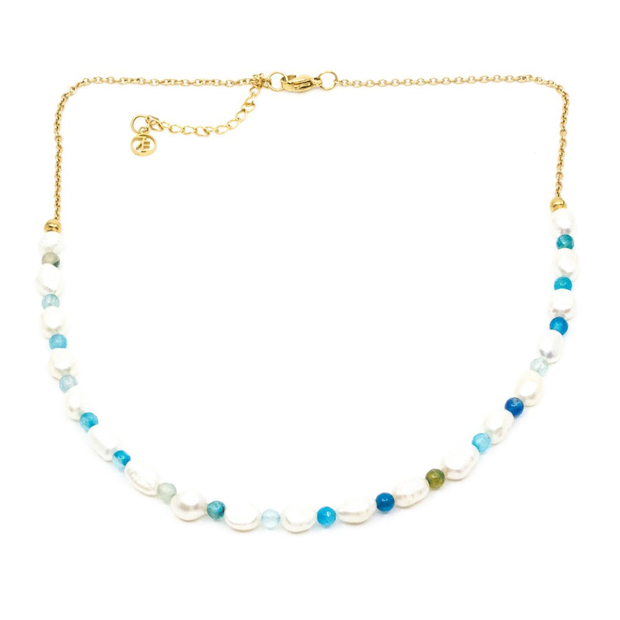 Pearl Beads Halsband 42cm Blå Blå