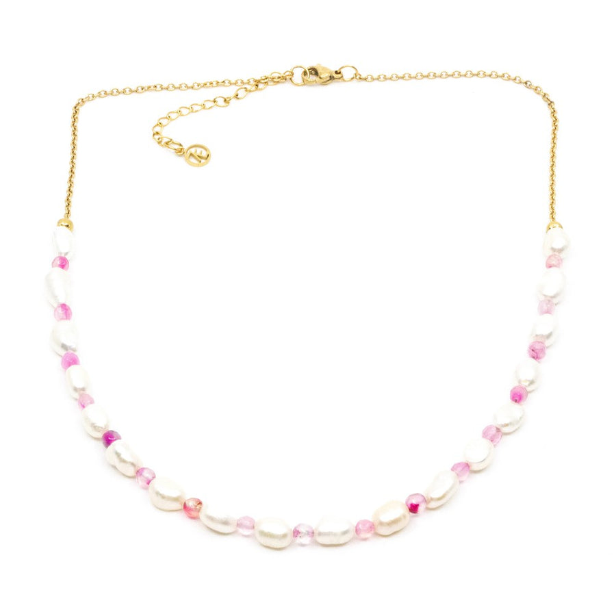 Pearl Beads Halsband 42cm Rosa Rosa