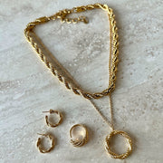 Twist Hoop Halsband 50cm Guld Guld
