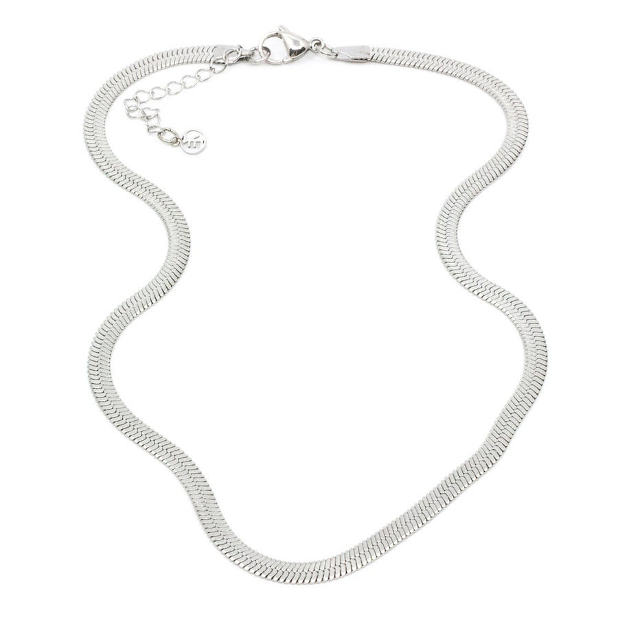 Flat Snake Chain Halsband 42cm Silver Silver