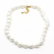 Mother of Chunky Pearl Halsband Vit