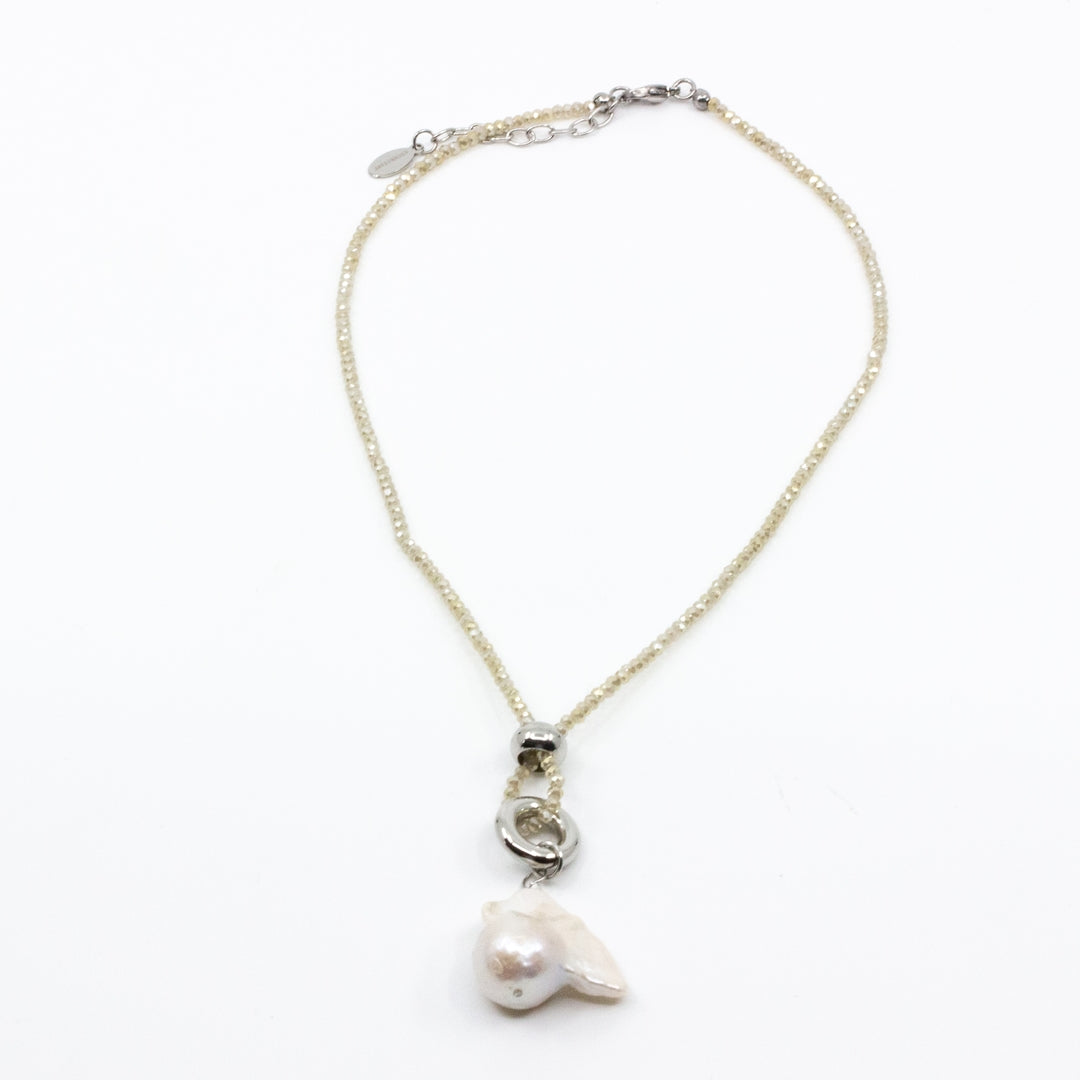 Sparkling Chunky Pearl Halsband Sand