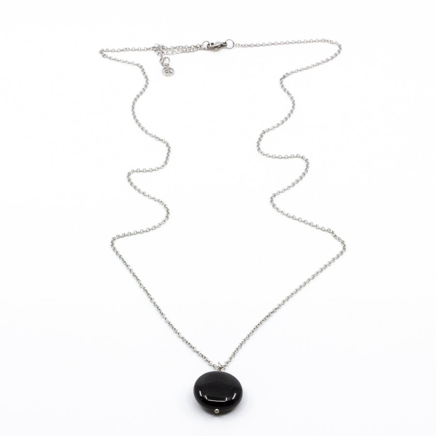 Agate Necklace 80cm Black