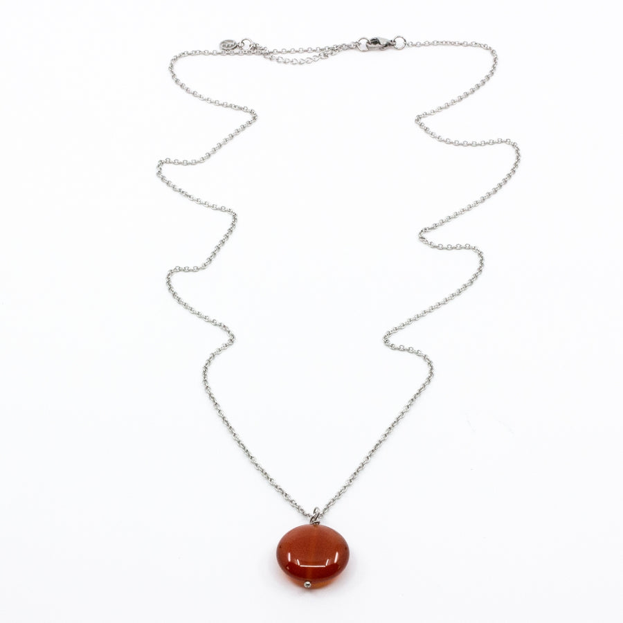 Agate Necklace 80cm Red