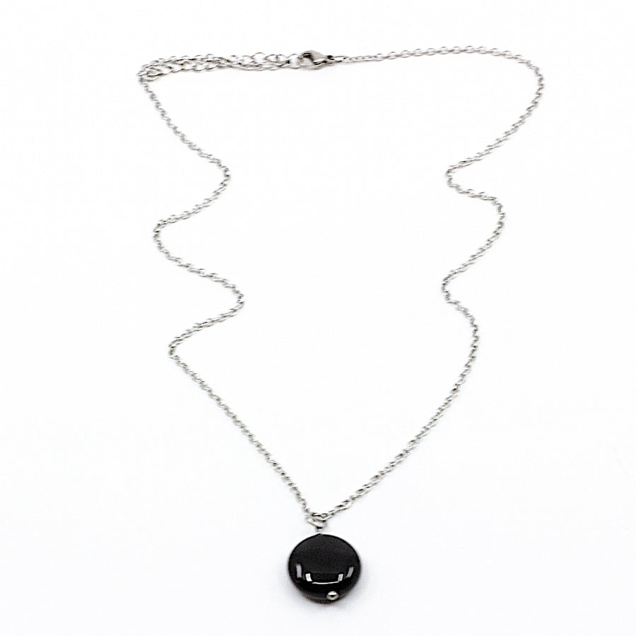 Agate Necklace 45cm Black