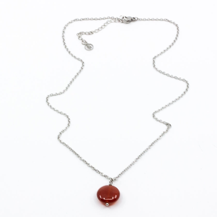 Agate Necklace 45cm Red