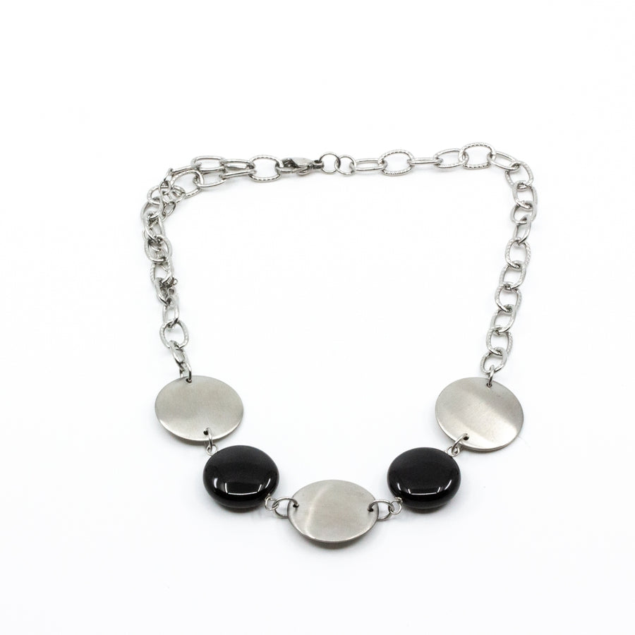 Agate Necklace 42cm Black