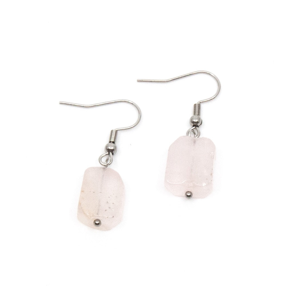Rose Quartz Earring Silver