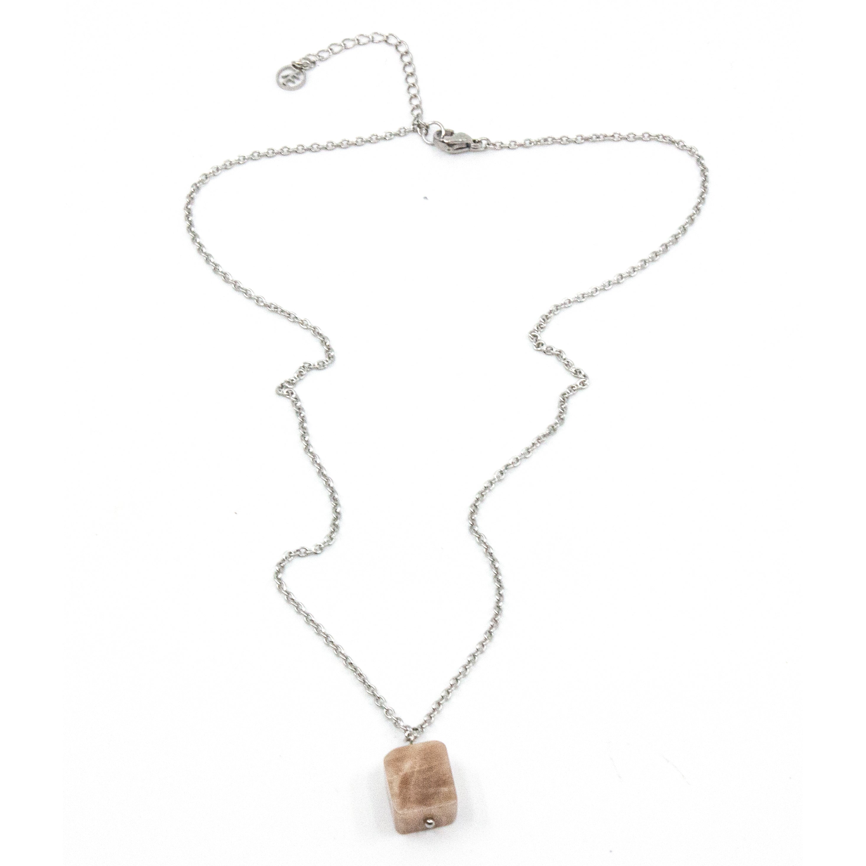 Sun Stone Halsband 45cm Silver