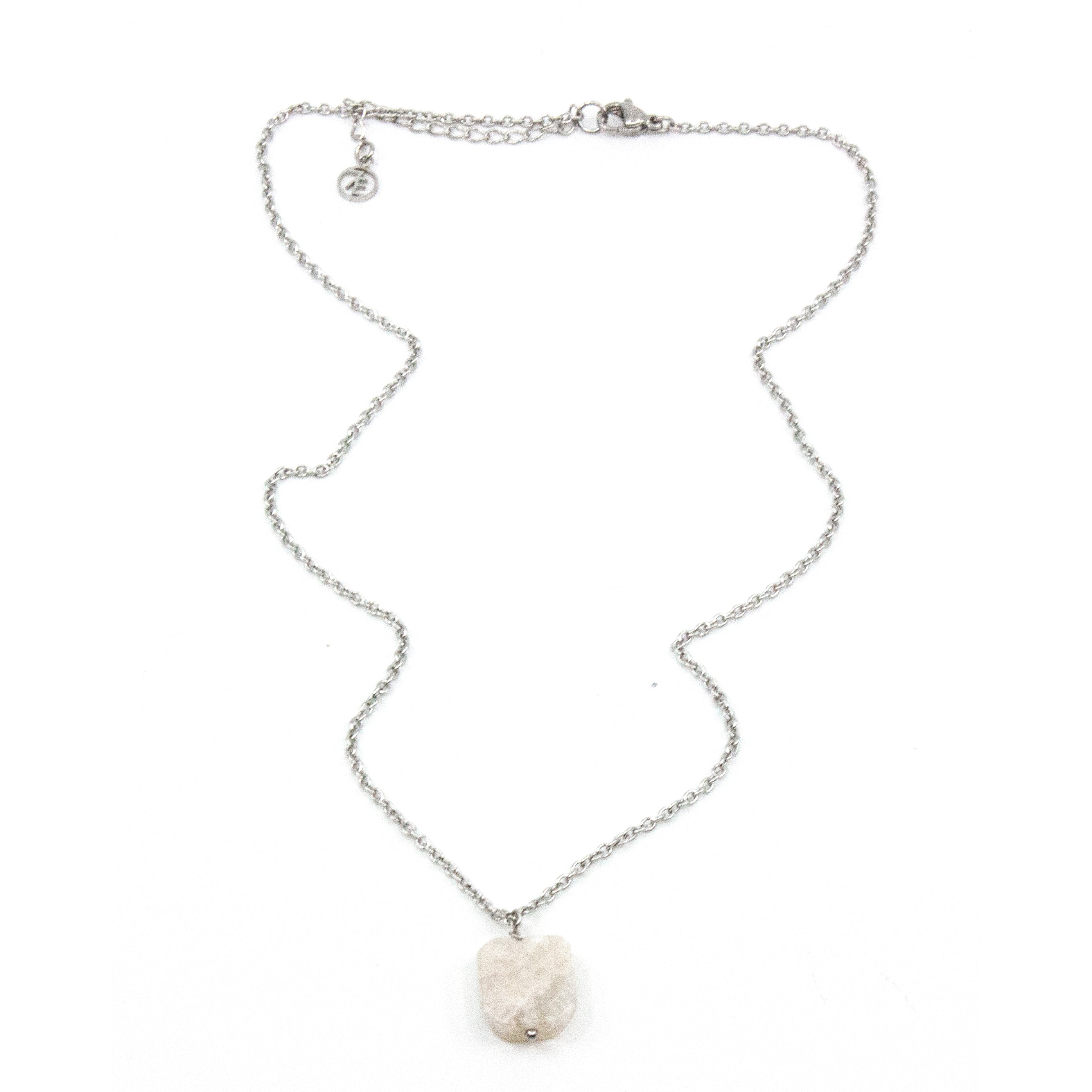 Moon Stone Halsband 45cm Silver