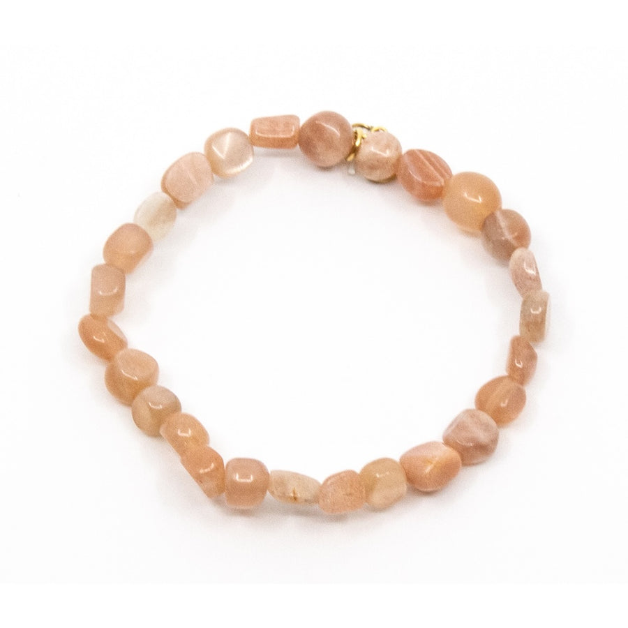 Chunky Gem Oval Armband Peach