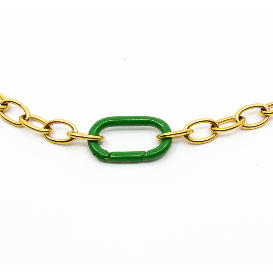 Clasp Halsband Guld/Mörkgrön