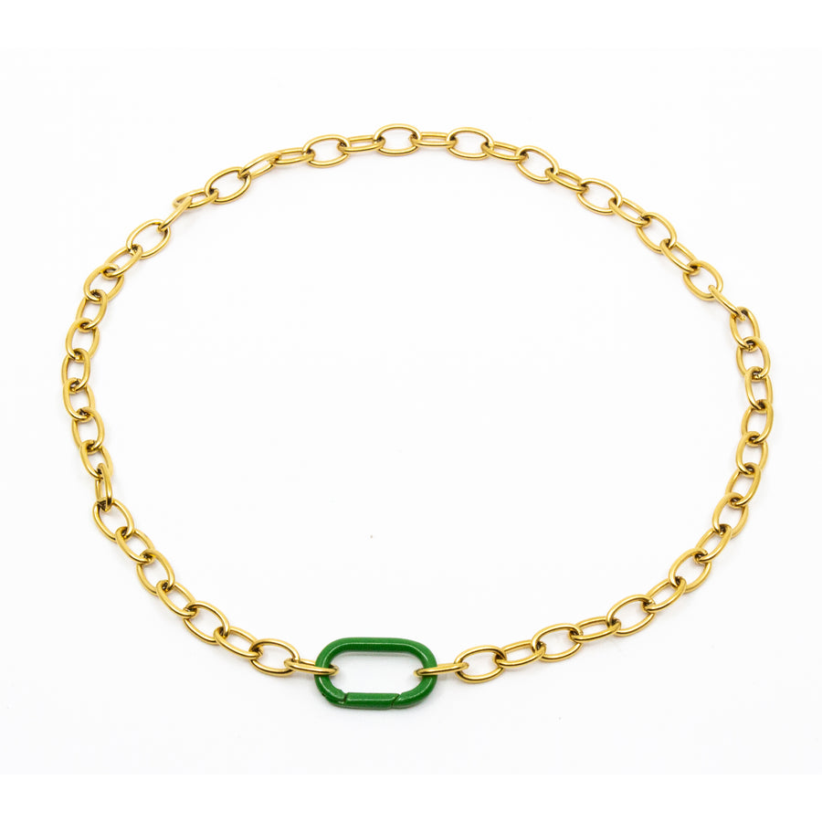 Clasp Halsband Guld/Mörkgrön