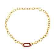 Clasp Halsband Guld/Mörkröd