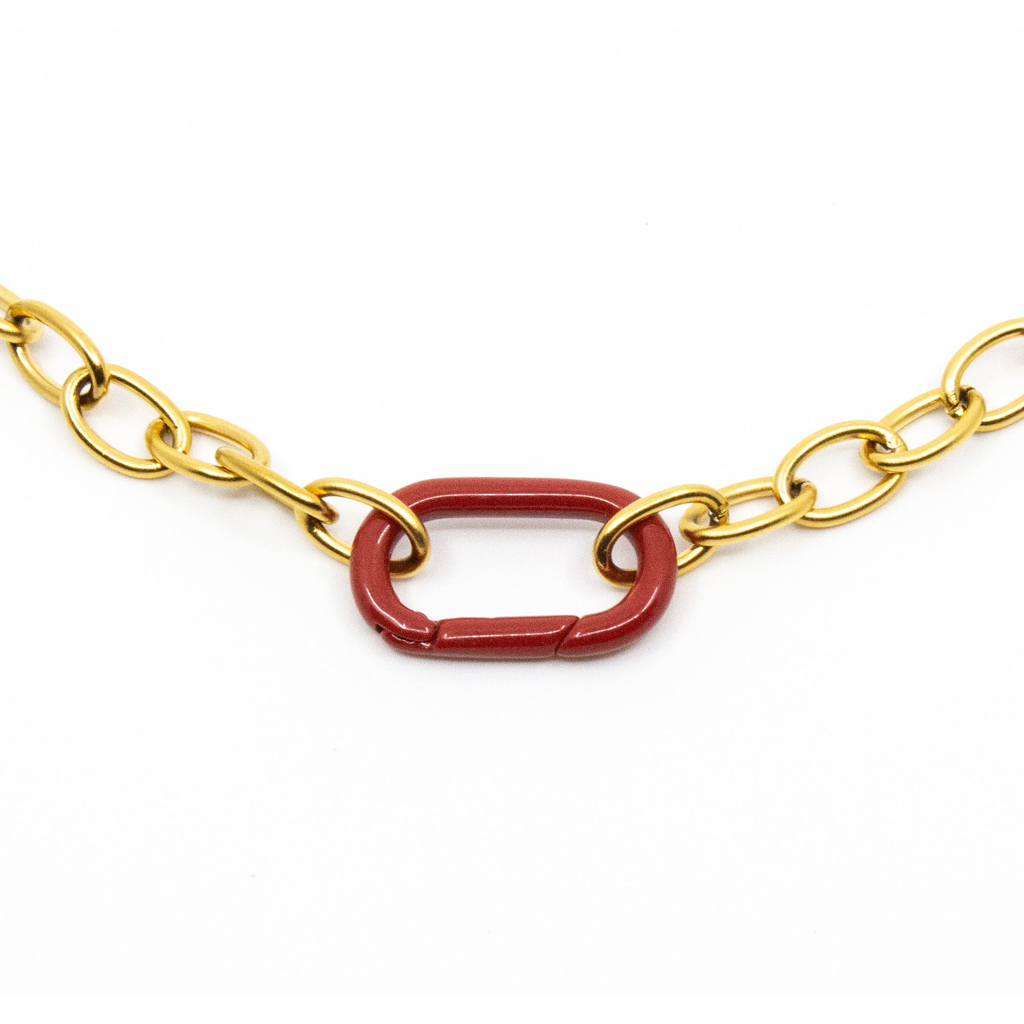 Clasp Halsband Guld/Mörkröd